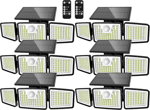 Miniatura 14 de Daphino - Luces solares para exteriores de 2500 lm con sensor de movimiento, luces de calle de 3 cabezales con ángulo amplio de 270°, iluminación