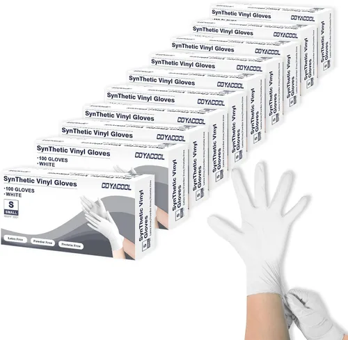 Miniatura 21 de Guantes desechables medianos, de mezcla de nitrilo y vinilo, sin látex, 100 unidades, guantes de grado alimenticio para limpieza, preparación de Azul