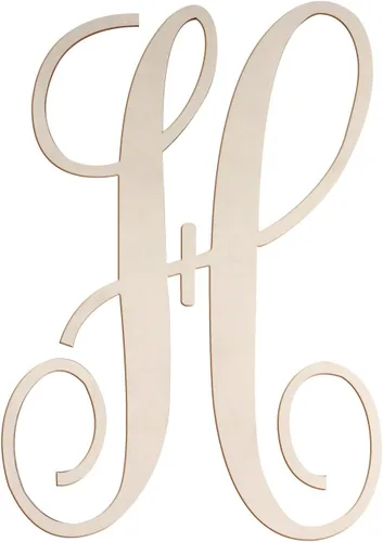 Miniatura 15 de Letras de madera cursivas para decoración de pared, letras grandes de madera de 14 pulgadas, monograma sin terminar, letras de madera, manualidades