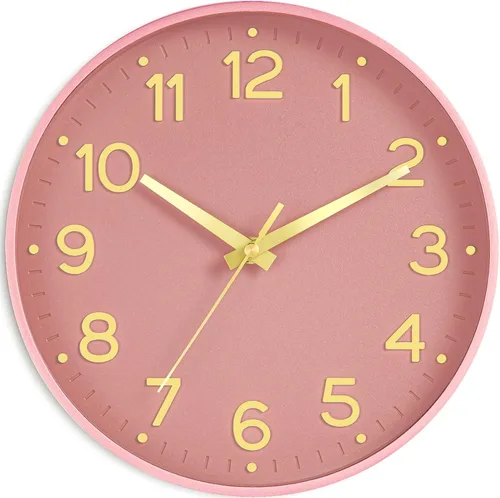 Miniatura 21 de Roymnie Reloj de pared verde, 10 pulgadas, silencioso, funciona con pilas, moderno reloj analógico sin tictac, decorativo para cocina, dormitorio