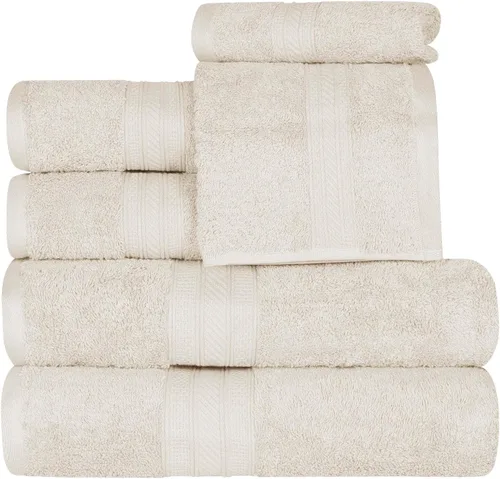 Miniatura 34 de Superior Juego de 2 toallas de baño de fibra larga 100% algodón peinado de 27.64 oz/m², para baño, ducha, cocina, súper suave, afelpado, altamente