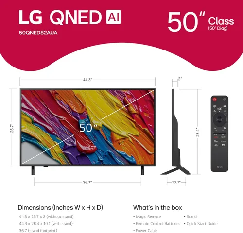 Miniatura 2 de LG TV inteligente QNED AI 4K de 50 pulgadas clase QNED82A serie con sonido AI, HDR10, Super Upscaling 4K, modo Filmmaker, Wow Orchestra, Alexa