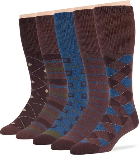 Miniatura 39 de 7BIGSTARS KINGDOM Calcetines de algodón para hombre, diabéticos, no vinculantes, paquete de 5 unidades, talla L/XL, Azul mezclilla, verde oliva