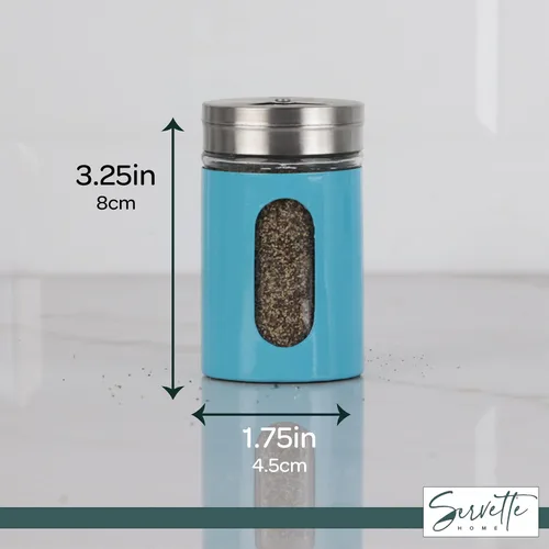 Miniatura 6 de Aqua Salt Pepper Shakers Retro Spice Jars - Juego de 2