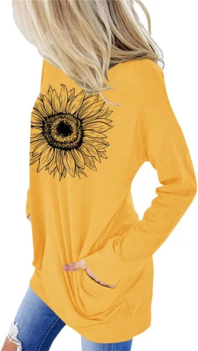 Miniatura 3 de onlypuff Sudaderas tipo túnica con estampado de bolsillo para mujer