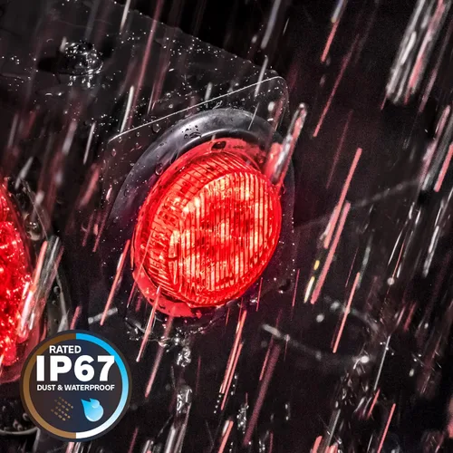 Miniatura 6 de TRUE MODS 2" - 10 luces LED redondas rojas de 2 pulgadas y 12 V [reflector 2 en 1] [policarbonato] [certificado D.O.T.] [ojales y enchufes] Rojo