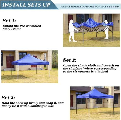 Miniatura 5 de Tienda de campaña desplegable de 10 x 10 pies, carpa de fiesta, toldo Ez Up, toldo para boda, plegable instantáneo, portátil, mejor circulación