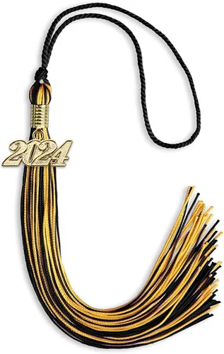 Miniatura 252 de Endea Graduation - Borla de doble color mixto con fecha dorada (negro/dorado antiguo, 2021)