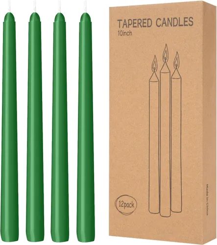 Miniatura 7 de Paquete de 30 velas cónicas blancas - 10 pulgadas sin goteo, sin humo y sin perfume Larga duración 8 horas Velas altas vertidas a mano Velas