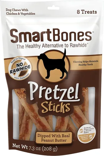 Miniatura 9 de SmartBones Sin colores artificiales ni conservantes masticables estilo pretzel, dale a tu perro un divertido masticable sin cuero crudo