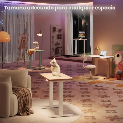 Miniatura 8 de HUANUO Escritorio eléctrico pequeño de pie de 32 pulgadas de altura ajustable, 4 ajustes de altura de memoria, escritorio de pie para oficina