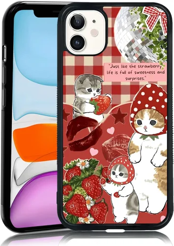 Miniatura 30 de Elegante funda de teléfono con diseño de gato Marie compatible con iPhone 11, funda de encaje dorado para iPhone, a prueba de golpes, rosa fucsia