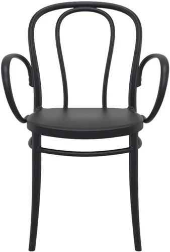 Miniatura 5 de Compamia Victor XL Silla de resina para exteriores, color negro (juego de 2)