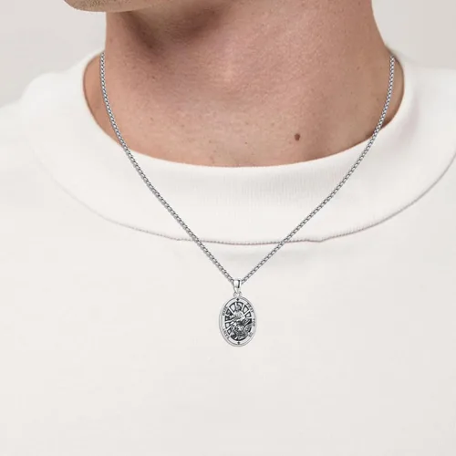 Miniatura 416 de Collar de plata de ley 925 con medalla de San Patrón, colgante de protección católica, amuleto, joyería religiosa para hombres y mujeres