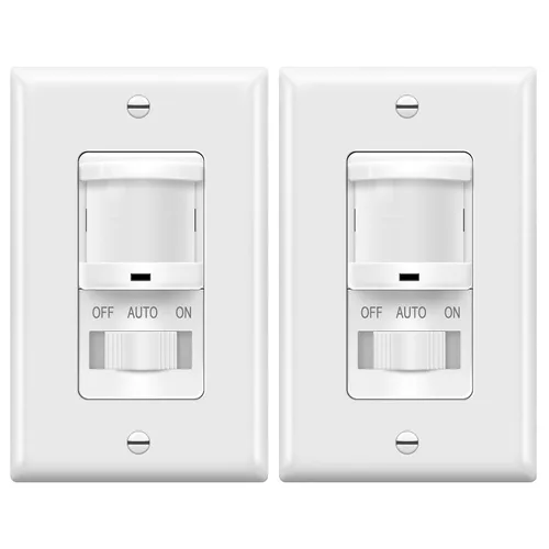 Miniatura 11 de TOPGREENER - Interruptor de luz con sensor de movimiento PIR para pared, interruptor con sensor de ocupación, requiere cable neutro, control manual