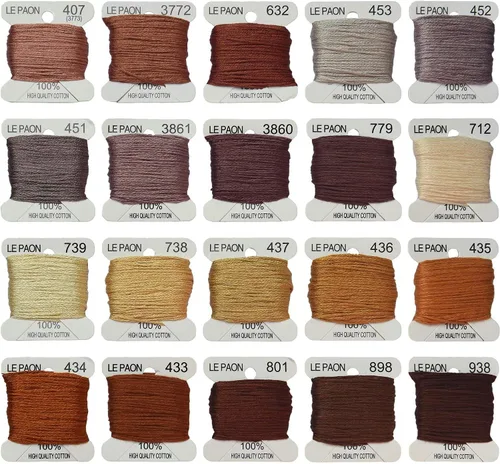 Miniatura 5 de Bobinas de hilo para bordar, hilos de punto de cruz, pulseras de la amistad, hilo dental para manualidades, 20 bobinas por paquete, hilo de bordar