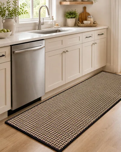 Miniatura 8 de eqivei Juego de alfombras y tapetes de cocina antideslizantes lavables de 2 piezas, alfombras absorbentes para colocar delante del fregadero