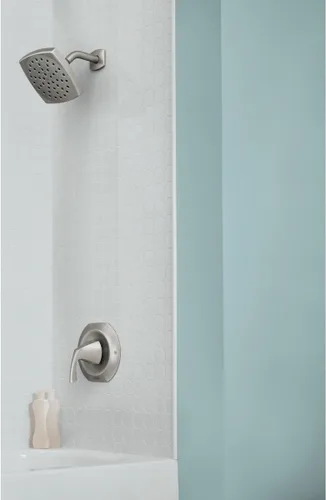 Miniatura 3 de Moen Lindor 82506SRN Spot Resist - Grifo de ducha con válvula de níquel cepillado (1 manija)