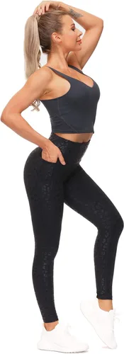 Miniatura 5 de The GYM People - Leggings de entrenamiento con control de abdomen y bolsillos pantalones de yoga atléticos de cintura alta para mujeres que corren