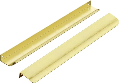 Miniatura 20 de Ravinte Hardware Paquete de 6 Manijas Doradas para Gabinete, Tiradores de Borde de Dedo de 3 Pulgadas (76mm), Centro de Orificio de 2 Pulgadas
