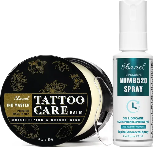 Miniatura 13 de Ebanel Set de crema anestésica de lidocaína al 5% y bálsamo para tatuajes, crema anestésica tópica Numb520 para alivio del dolor, quemaduras