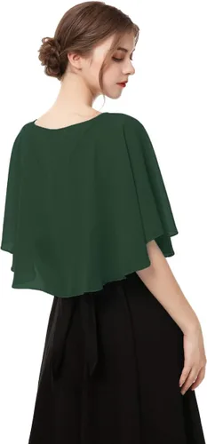 Miniatura 6 de Capelet de gasa para mujer, capas suaves, chales y envolturas para vestido de noche, capa de boda