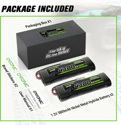 Miniatura 5 de OVONIC Batería de 7.2V NiMH 3800mAh 6 celdas RC batería con conector TMY