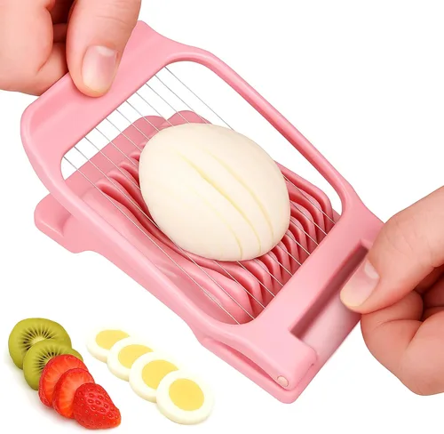 Miniatura 8 de Cortador de huevos para huevos duros, cortador de huevos, fresa, rebanador de tomate de aluminio resistente, alambre de acero inoxidable, multiusos