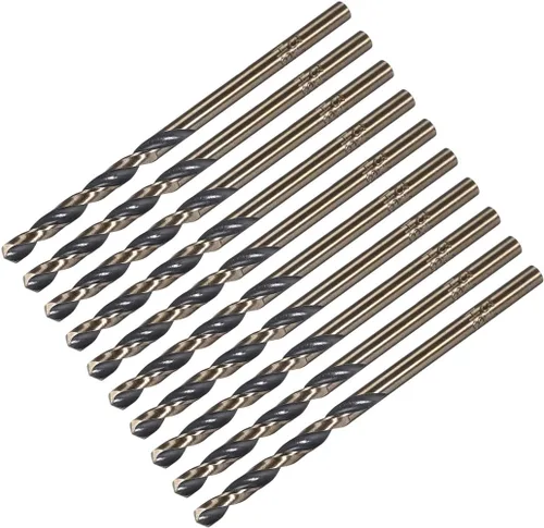 Miniatura 5 de uxcell Brocas helicoidales de vástago recto, 0.098 in, acero de alta velocidad, 4341 con vástago de 0.098 in, 10 piezas para aleación de acero