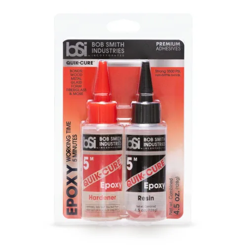 Bob Smith Industries BSI-201 Quik-Cure™ Epoxy - 4.5 oz. Combinado, Transparente - Adhesivo de Fijación Rápida de 5 Minutos para Madera, Metal,