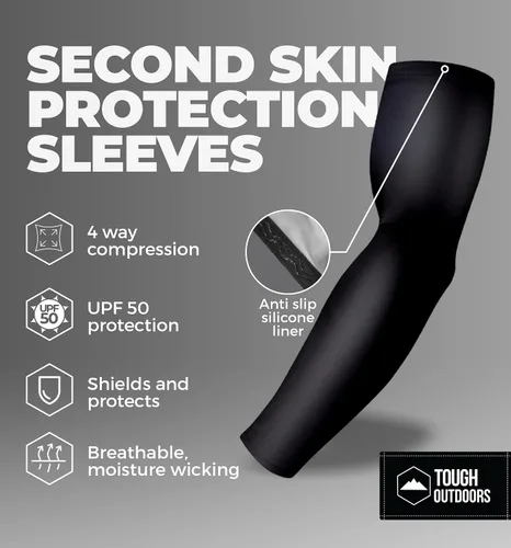 Miniatura 3 de Tough Outdoors Mangas deportivas de compresión para hombres y mujeres, para jóvenes, niños, baloncesto, tiro de fútbol, béisbol