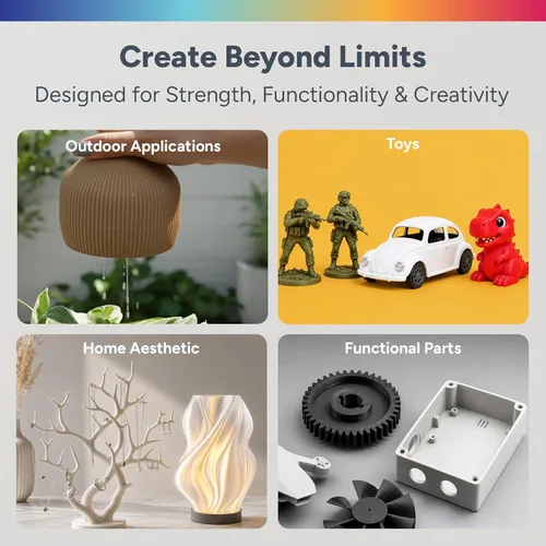 Miniatura 5 de OVERTURE - Filamento PETG de 1/16 de pulgada (1.75 mm) para impresora 3D y FDM, bien enrollado, duradero, carrete de 4.4 libras, dureza firme