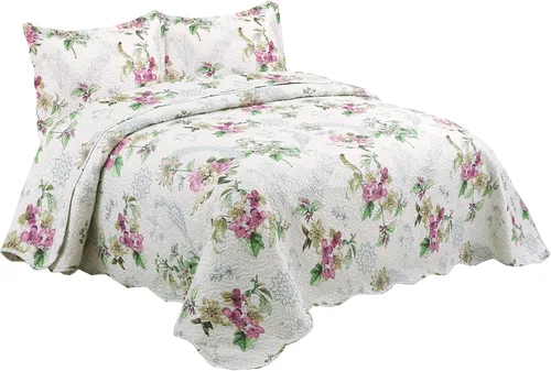 Miniatura 8 de Marina Decoration Juego de colcha de verano de 2 piezas con estampado de Pinsonic en relieve, ultra suave, con 1 funda acolchada, patrón de mandala