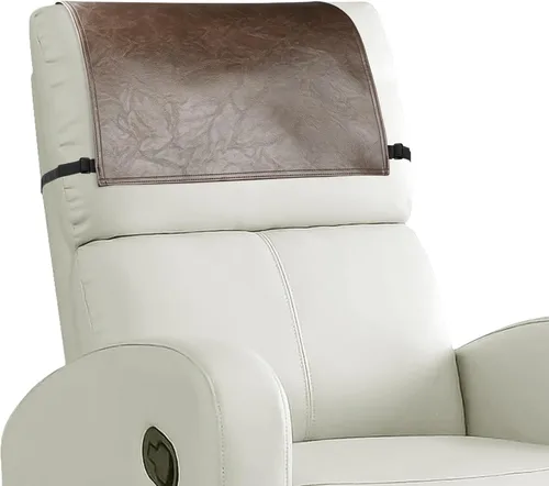 Miniatura 18 de Funda para reposacabezas para silla reclinable, protector para reposacabezas de piel sintética con correas elásticas, fundas para reposacabezas