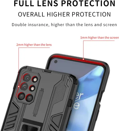 Miniatura 5 de Asuwish Funda para teléfono OnePlus 8T OnePlus8T Plus 9R 5G con protector de pantalla de vidrio templado y Slim Stand Cell One Plus8T5G On + 1 Plus