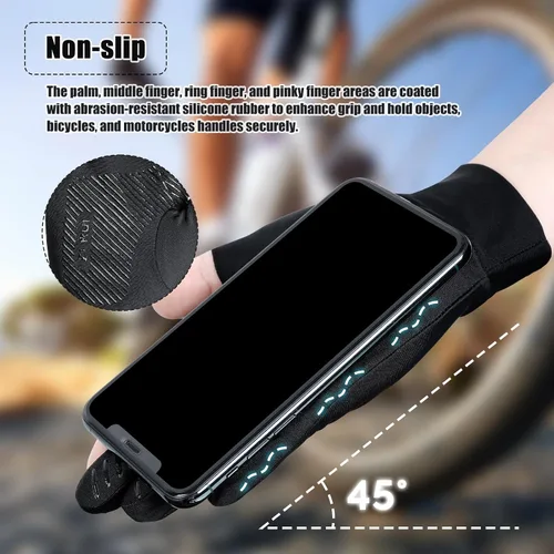 Miniatura 4 de ELUTENG Guantes finos de ciclismo de seda de hielo, 2 guantes de ciclismo sin dedos para hombres, guantes de ciclismo ligeros y transpirables