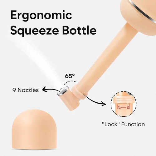 Miniatura 7 de Easy@Home Bidé de viaje portátil: botella Peri para cuidado posparto, kit de rociador de mano con botella de capacidad de 12.8 fl oz (12.8 onzas)