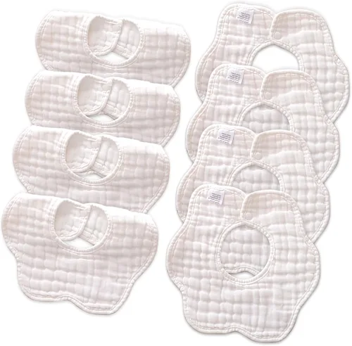 Miniatura 14 de Baberos de muselina para bebé para babeo y dentición Baberos para babeo de recién nacido para bebé niña o niño Albaricoque