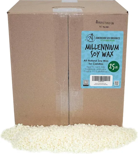 Miniatura 5 de American Soy Organics - Bolsa de 5 libras de cera de soja natural Millennium Wax para hacer velas