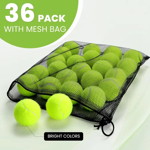 Miniatura 2 de FURWEY - Pelotas de tenis, paquete de 24/36/80 pelotas de tenis a granel, pelotas de tenis sin presión, vienen con bolsa de malla para un fácil