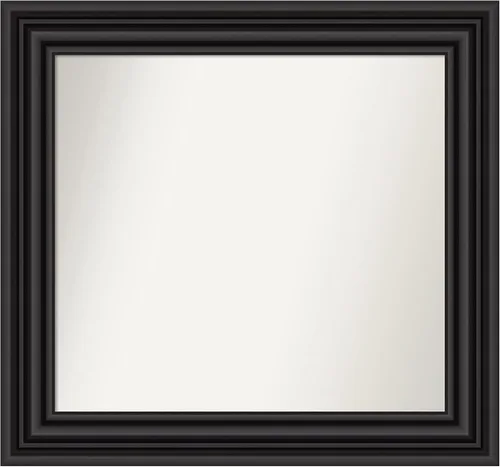 Miniatura 398 de Amanti Art Espejo personalizado, espejo de baño negro puente, espejo de pared o espejo de tocador de baño sobre el fregadero (26 x 26 pulgadas)