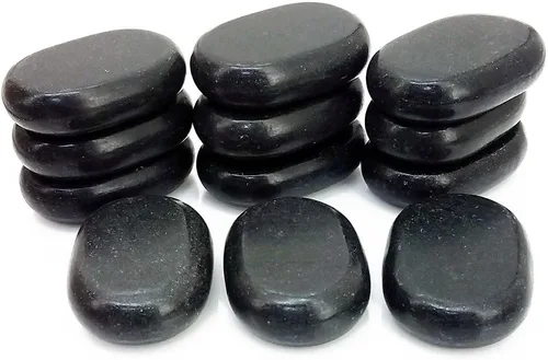 Miniatura 11 de Piedras de masaje caliente de alta calidad, juego de 4 piedras de basalto XXL grandes para terapia de spa, relajación y alivio muscular de tejido