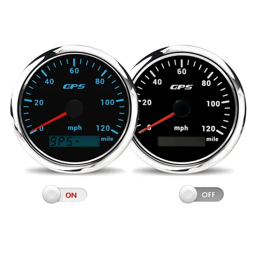 Miniatura 4 de KAOLALI Velocímetro GPS de 85 mm 3-3/8" 0-193 km/h para embarcaciones, velocímetro GPS impermeable para marino, odómetro de velocidad marino 120