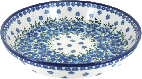 Miniatura 6 de Plato para pastel de tulipán azul de cerámica polaca de rosa azul