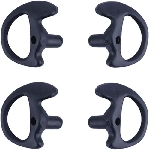 Molde de oído de radio bidireccional de repuesto de silicona suave para auriculares de tubo de bobina acústica (negro, 2 pares medianos)