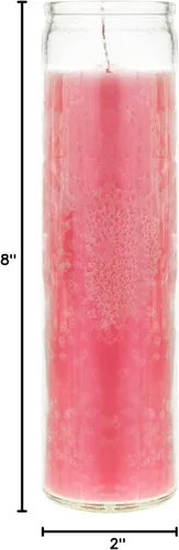 Miniatura 2 de Mega Candles 1 vela de oración devocional de cristal rosa sin perfume de 7 días, vela de cera de alta calidad de 2 x 8 pulgadas, santuario