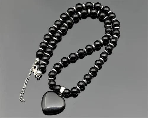 Miniatura 4 de Colgante de corazón de aventurina natural, Collar de cuentas de aventurina genuina, Collar de piedra verde, Collar de piedras preciosas, Cuentas