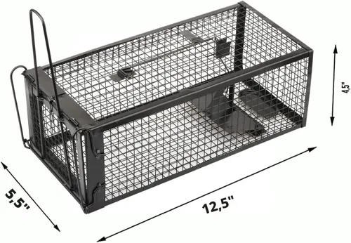 Miniatura 4 de 2-Pack de trampas para ratas, trampas para ratones, trampas para ardillas y topos, jaula humanitaria para interiores y exteriores (negro)