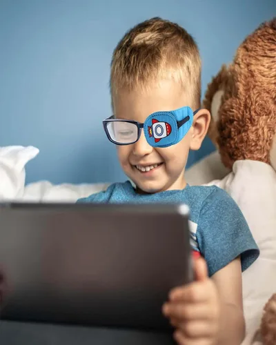 Miniatura 5 de Parches para ojos para niños, 6 piezas de parche para ojos izquierdo para niños, parche reutilizable para ojos perezosos, tratamiento de ambliopía