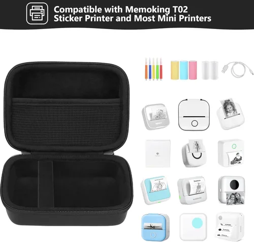 Miniatura 2 de Funda de impresora adhesiva compatible con Memoking T02/para iDPRT/para Phomemo/para Anycash/para Ponek/para Cabaro Mini Impresora Pegatina, Mini